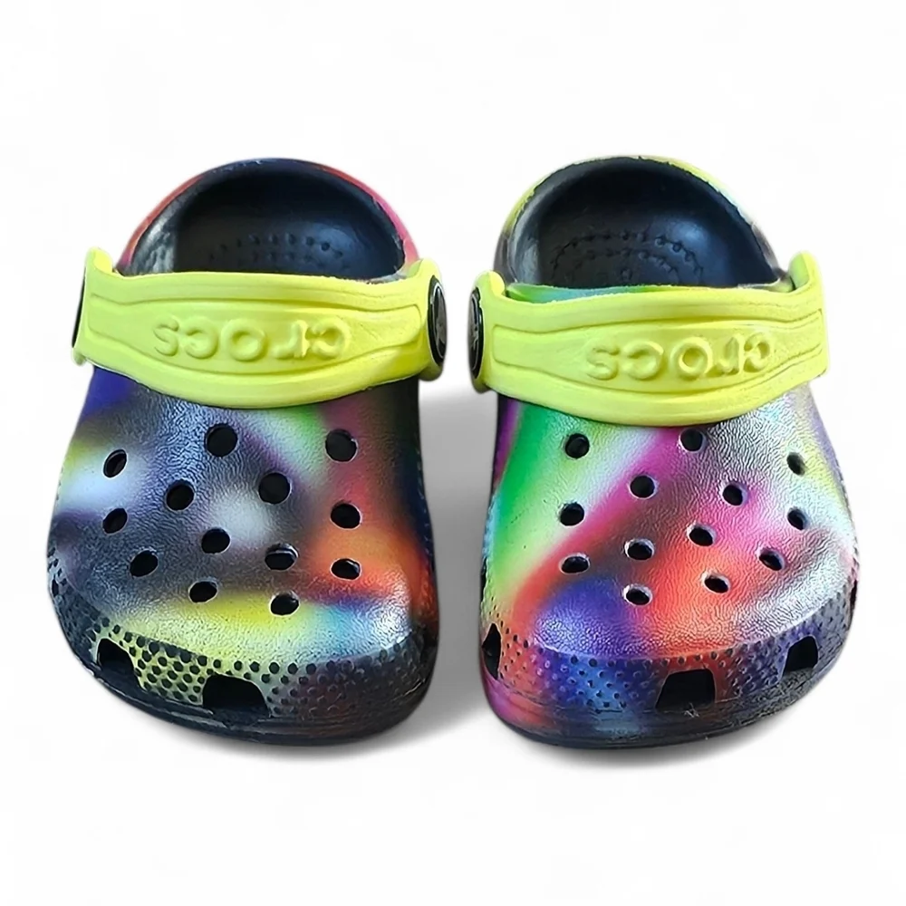 Kids Toddler Unisex Tie-Dye Crocs Classic Clog Size C4